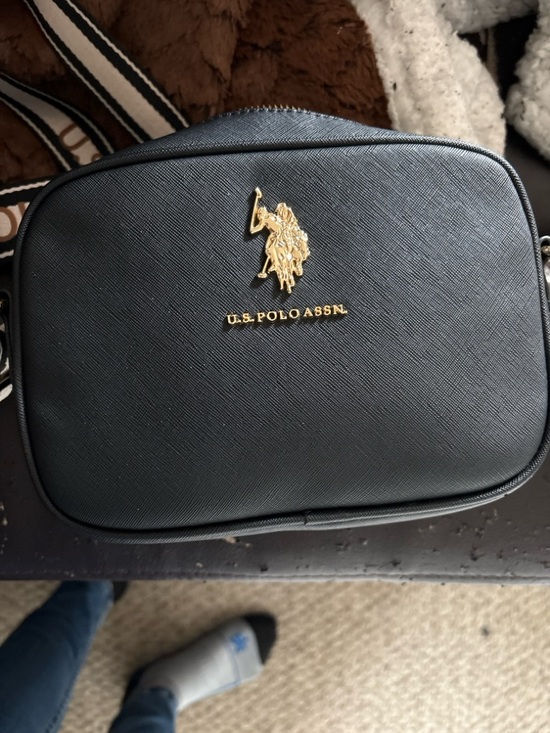 U.S. Polo Assn. Handbags - U.S. Polo Assn. Black Crossbody Belt Bag with Gold Logo